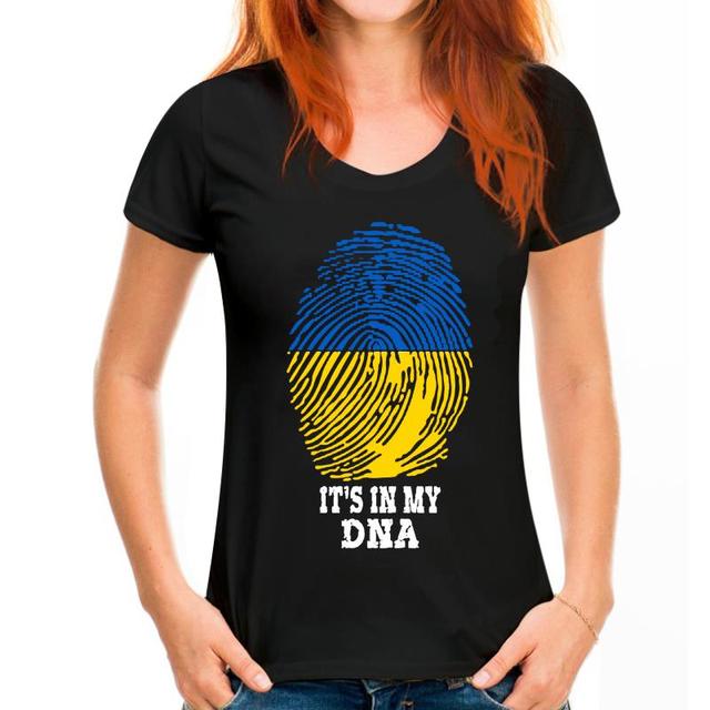 Unisex Men Ukraine Ukrainians IT'S IN MY DNA Tshirt Tees T Shirts Women Boys 100% Cotton T-Shirt