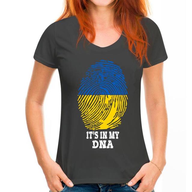Unisex Men Ukraine Ukrainians IT'S IN MY DNA Tshirt Tees T Shirts Women Boys 100% Cotton T-Shirt