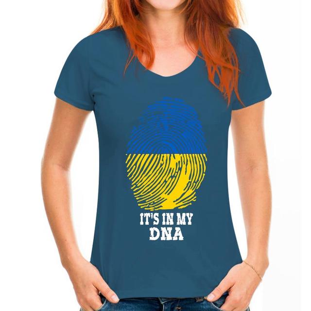 Unisex Men Ukraine Ukrainians IT'S IN MY DNA Tshirt Tees T Shirts Women Boys 100% Cotton T-Shirt