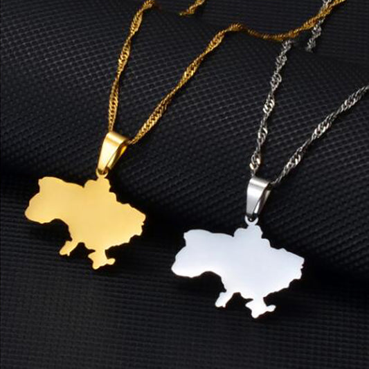 Ukraine Map Pendant & Necklace Ukrainian Jewelry Gifts