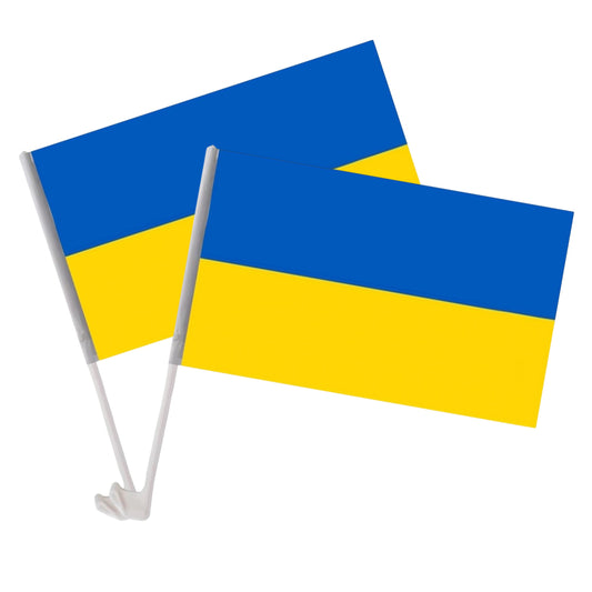 2Pcs Ukraine Car Window Flag Ukrainian Polyester Banner National Country Flag With USA Outdoor Indoor Decoration