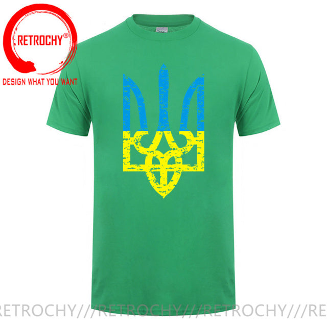 Vintage Distressed Ukranian Coat Of Arms T Shirt men Ukraine Military Army Emblem T-Shirt Ukrainian Flag Logo Tshirt Cotton Tees