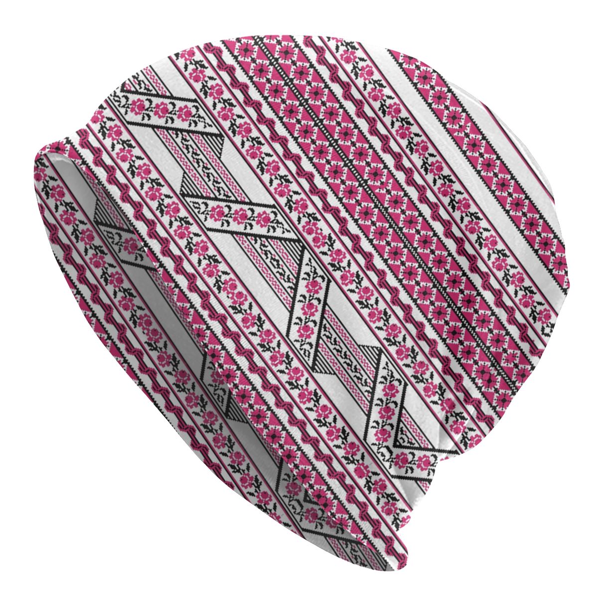 Knit Hats Unisex Bold Colorful Ukrainian Embroidery Vyshyvanka Skullies Beanies Caps Ukraine Bohemian Geometric Bonnet Hats