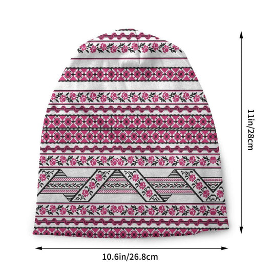 Knit Hats Unisex Bold Colorful Ukrainian Embroidery Vyshyvanka Skullies Beanies Caps Ukraine Bohemian Geometric Bonnet Hats