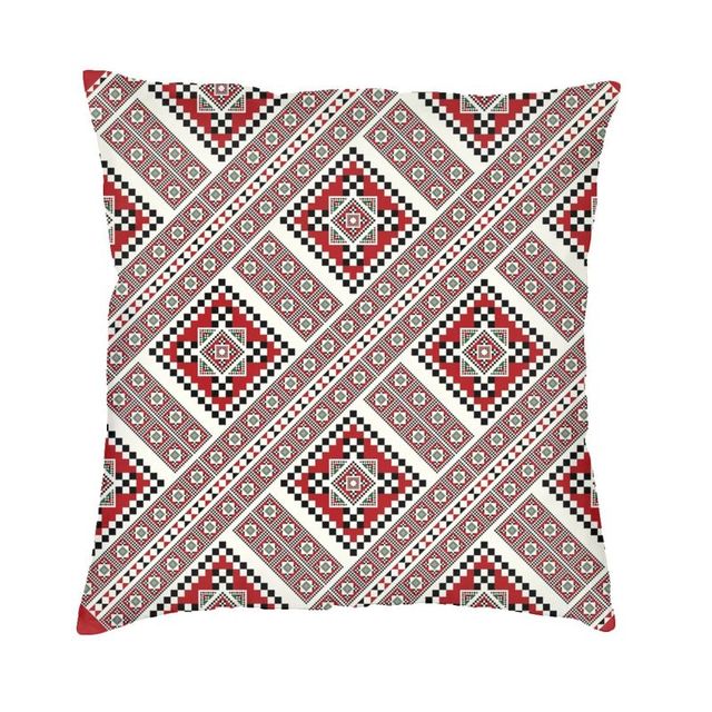 Ukraine Vyshyvanka Embroidery Cushion Covers Sofa Decoration Bohemian Geometric 3D Printed Square Throw Pillow Cover 40x40