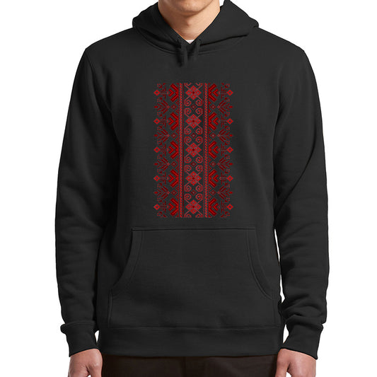 Thread Embroidery Hoodies Ukrainian Folk Curlicue National Pride Men's Clothing Casual Unisex Oversized Essential Hoodie