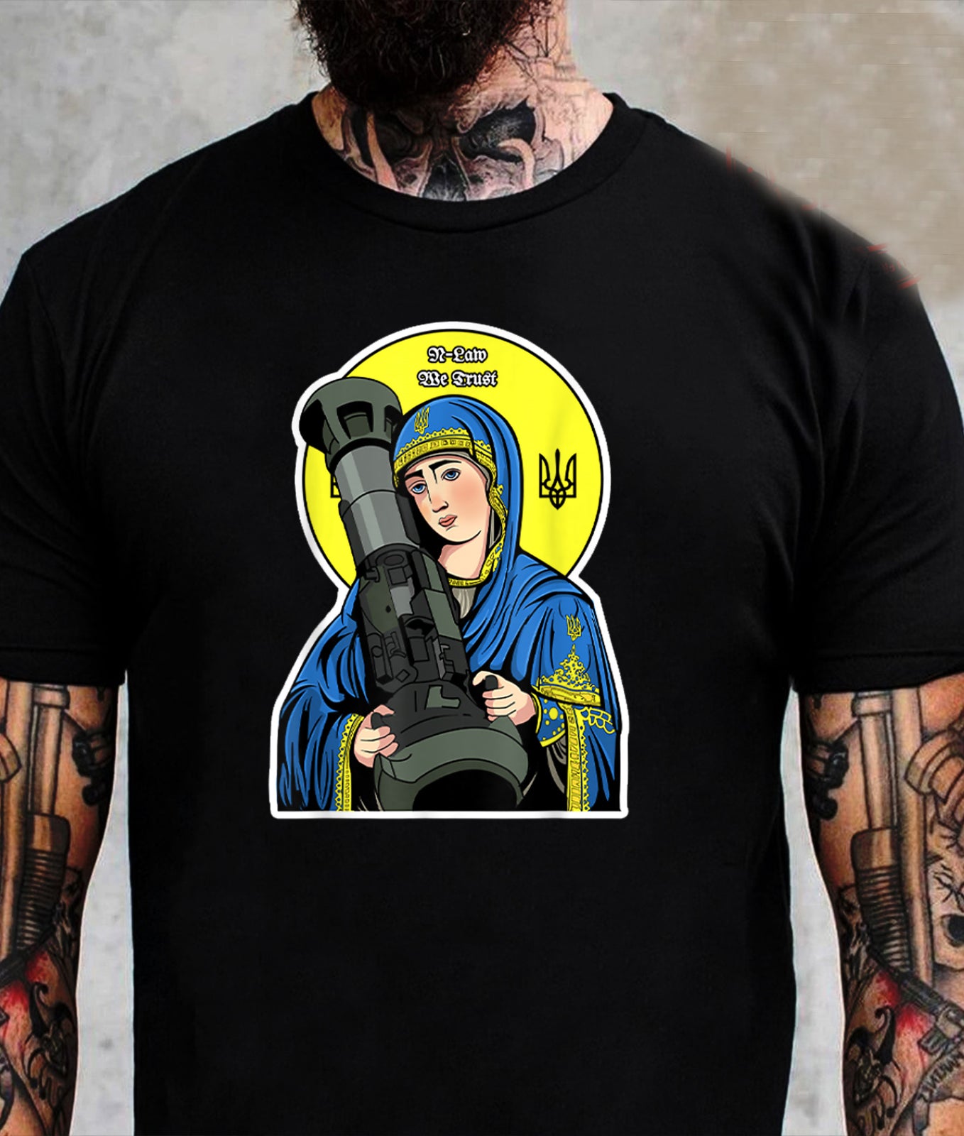 Saint Javelin NLA The Blessed Virgin Mary Mens T-Shirt. Premium Cotton Short Sleeve O-Neck Mens T Shirt New S-3XL