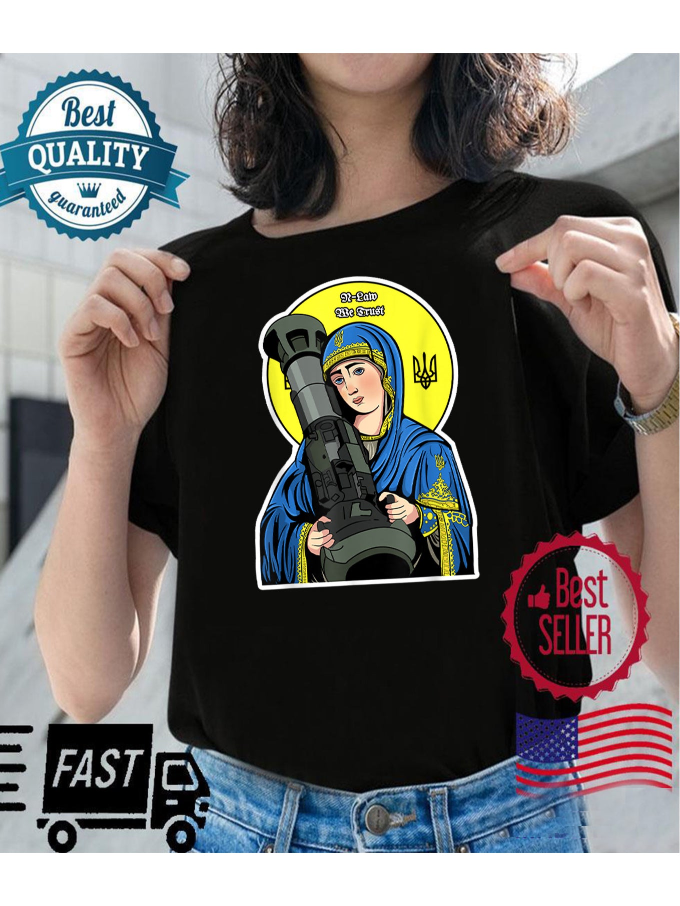 Saint Javelin NLA The Blessed Virgin Mary Mens T-Shirt. Premium Cotton Short Sleeve O-Neck Mens T Shirt New S-3XL