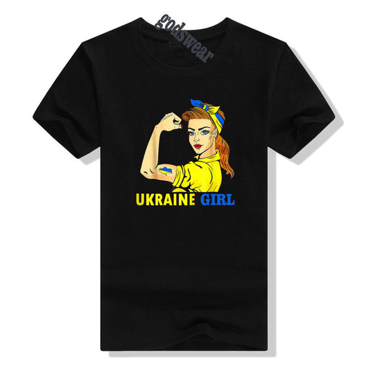 Ukraine Girl Clothes Jersey Ukrainian Flag T Shirt Women's Fashion Graphic Tee Tops Aesthetic Costumes
