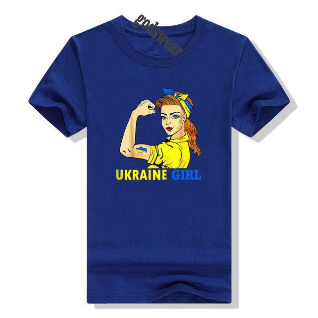 Ukraine Girl Clothes Jersey Ukrainian Flag T Shirt Women's Fashion Graphic Tee Tops Aesthetic Costumes