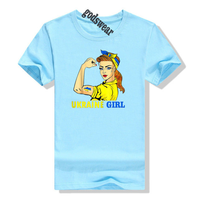 Ukraine Girl Clothes Jersey Ukrainian Flag T Shirt Women's Fashion Graphic Tee Tops Aesthetic Costumes