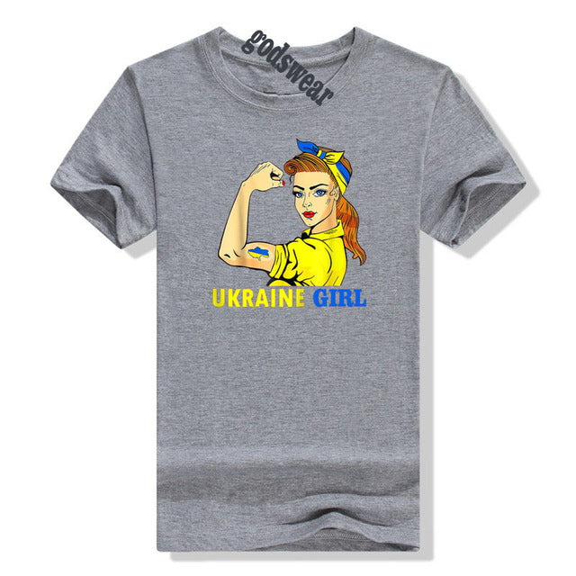 Ukraine Girl Clothes Jersey Ukrainian Flag T Shirt Women's Fashion Graphic Tee Tops Aesthetic Costumes