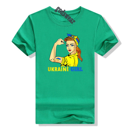 Ukraine Girl Clothes Jersey Ukrainian Flag T Shirt Women's Fashion Graphic Tee Tops Aesthetic Costumes