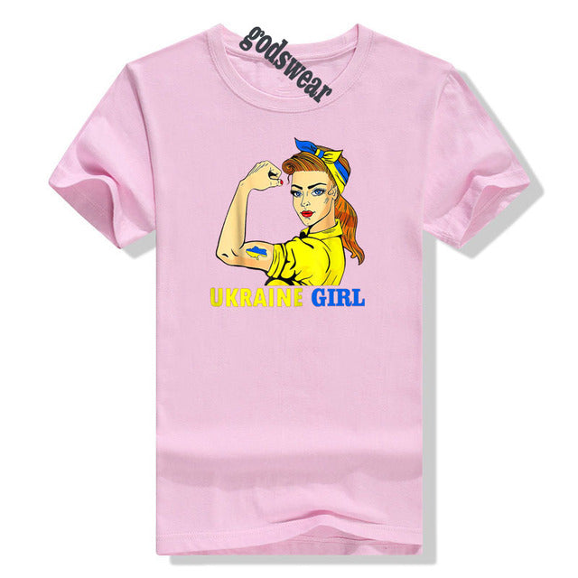 Ukraine Girl Clothes Jersey Ukrainian Flag T Shirt Women's Fashion Graphic Tee Tops Aesthetic Costumes