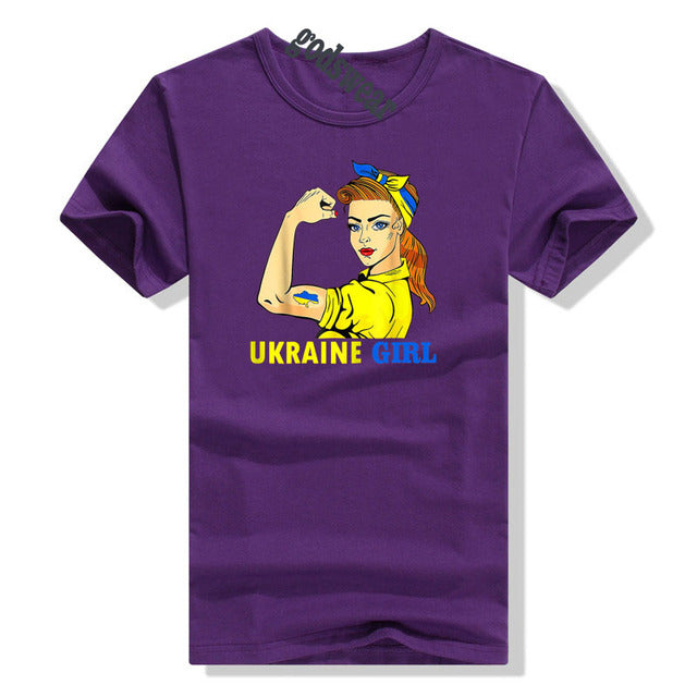 Ukraine Girl Clothes Jersey Ukrainian Flag T Shirt Women's Fashion Graphic Tee Tops Aesthetic Costumes