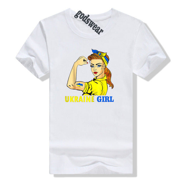 Ukraine Girl Clothes Jersey Ukrainian Flag T Shirt Women's Fashion Graphic Tee Tops Aesthetic Costumes