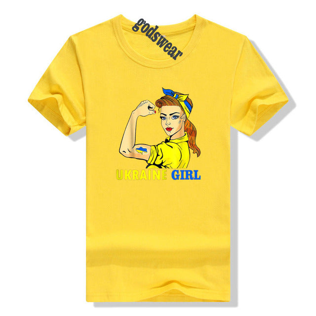 Ukraine Girl Clothes Jersey Ukrainian Flag T Shirt Women's Fashion Graphic Tee Tops Aesthetic Costumes