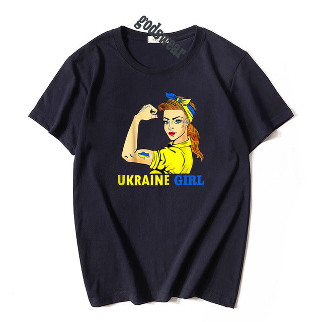 Ukraine Girl Clothes Jersey Ukrainian Flag T Shirt Women's Fashion Graphic Tee Tops Aesthetic Costumes