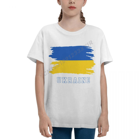 Youth Boy/Girl Ukraine Flag Cool Ukrainians Fans T-shirt Kids tshirt tee 100% Cotton T Shirt o-neck short sleeve Children