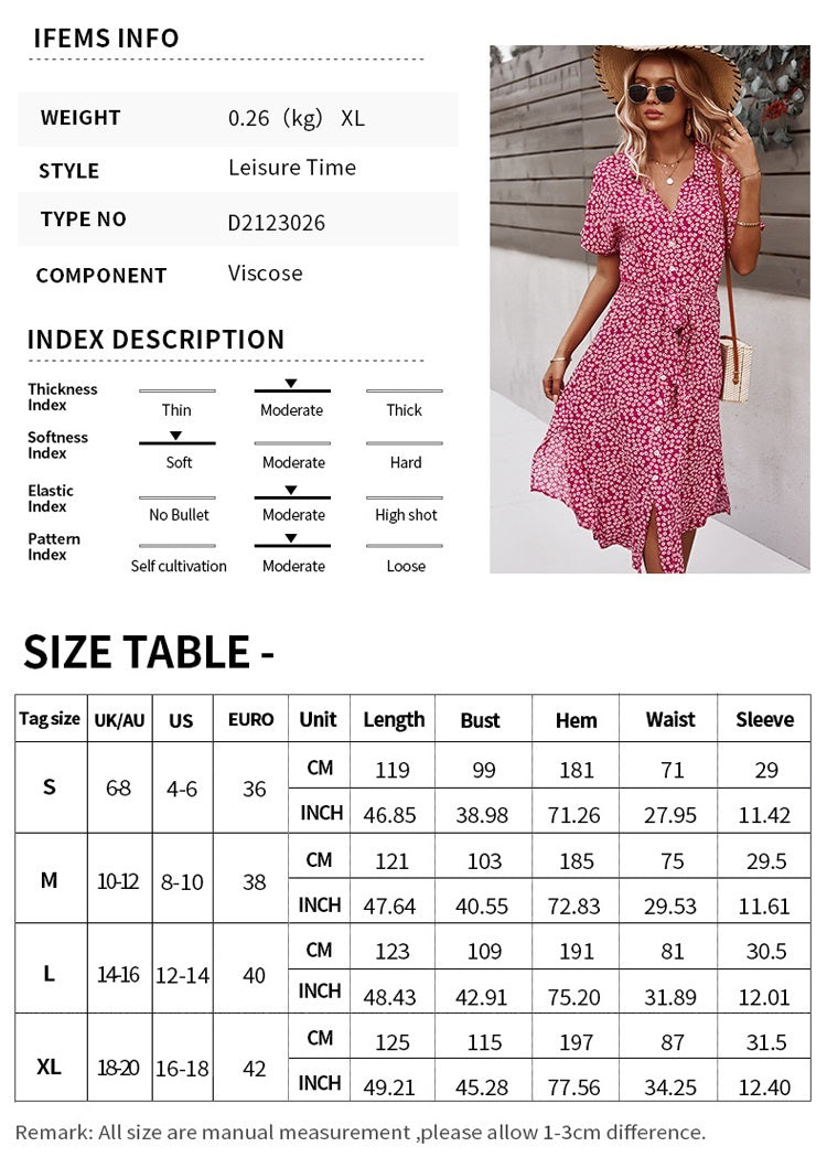 Spring Women Bandage Dress Summer 2022 New Casual Floral Print Beach Dress Vintage Button Holiday Ladies Chic Dresses Vestidos