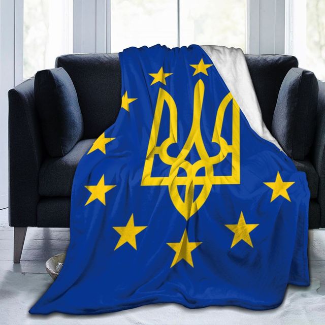 Ukraine Flag Print Blanket Smooth Soft Throw Blanket Micro Fleece Blanket for Bed Couch Sofa Gift Kid Adult
