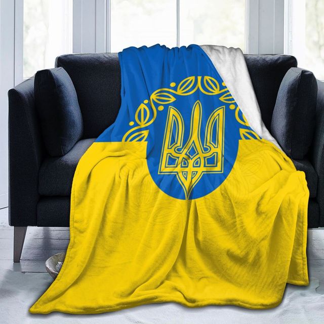 Ukraine Flag Print Blanket Smooth Soft Throw Blanket Micro Fleece Blanket for Bed Couch Sofa Gift Kid Adult