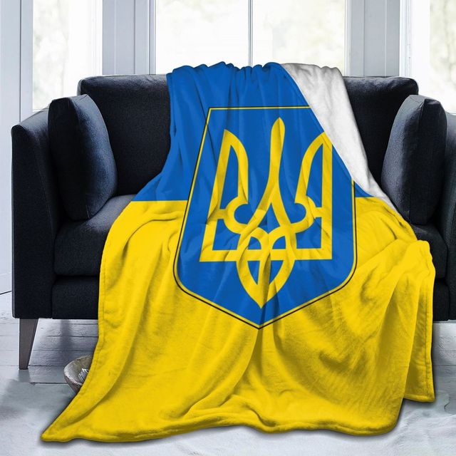 Ukraine Flag Print Blanket Smooth Soft Throw Blanket Micro Fleece Blanket for Bed Couch Sofa Gift Kid Adult