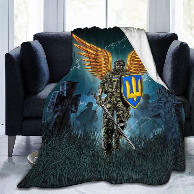 Ukraine Flag Print Blanket Smooth Soft Throw Blanket Micro Fleece Blanket for Bed Couch Sofa Gift Kid Adult