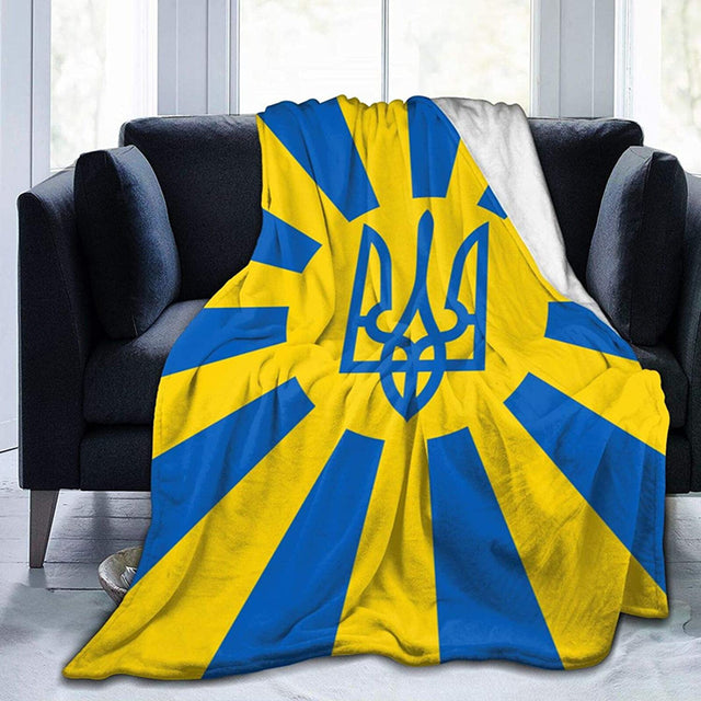 Ukraine Flag Print Blanket Smooth Soft Throw Blanket Micro Fleece Blanket for Bed Couch Sofa Gift Kid Adult