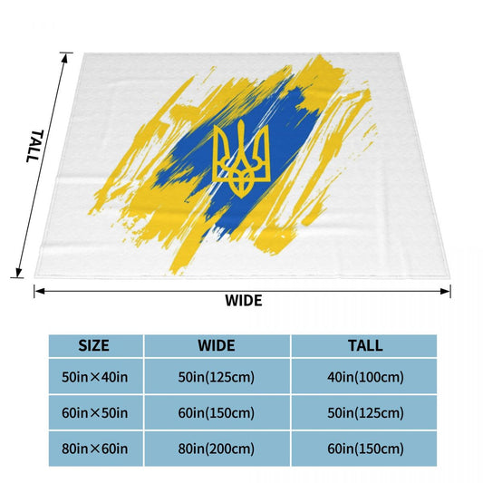 Ukraine Flag Ukrainian Nation Blanket Fleece Autumn/Winter Multifunction Soft Throw Blankets for Home Office Bedspread
