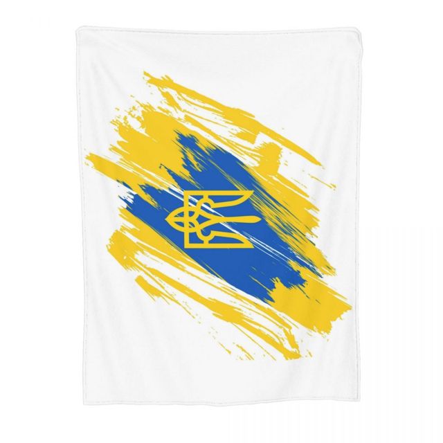 Ukraine Flag Ukrainian Nation Blanket Fleece Autumn/Winter Multifunction Soft Throw Blankets for Home Office Bedspread
