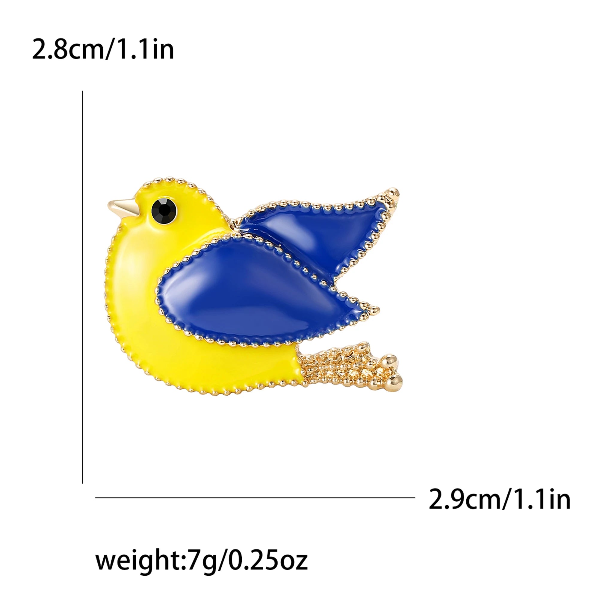 Enamel Peace Dove Brooch for Women Ukraine Rhinestone Ear of Wheat Pin Banquet Party Backpack Gifts Jewelry Accessories