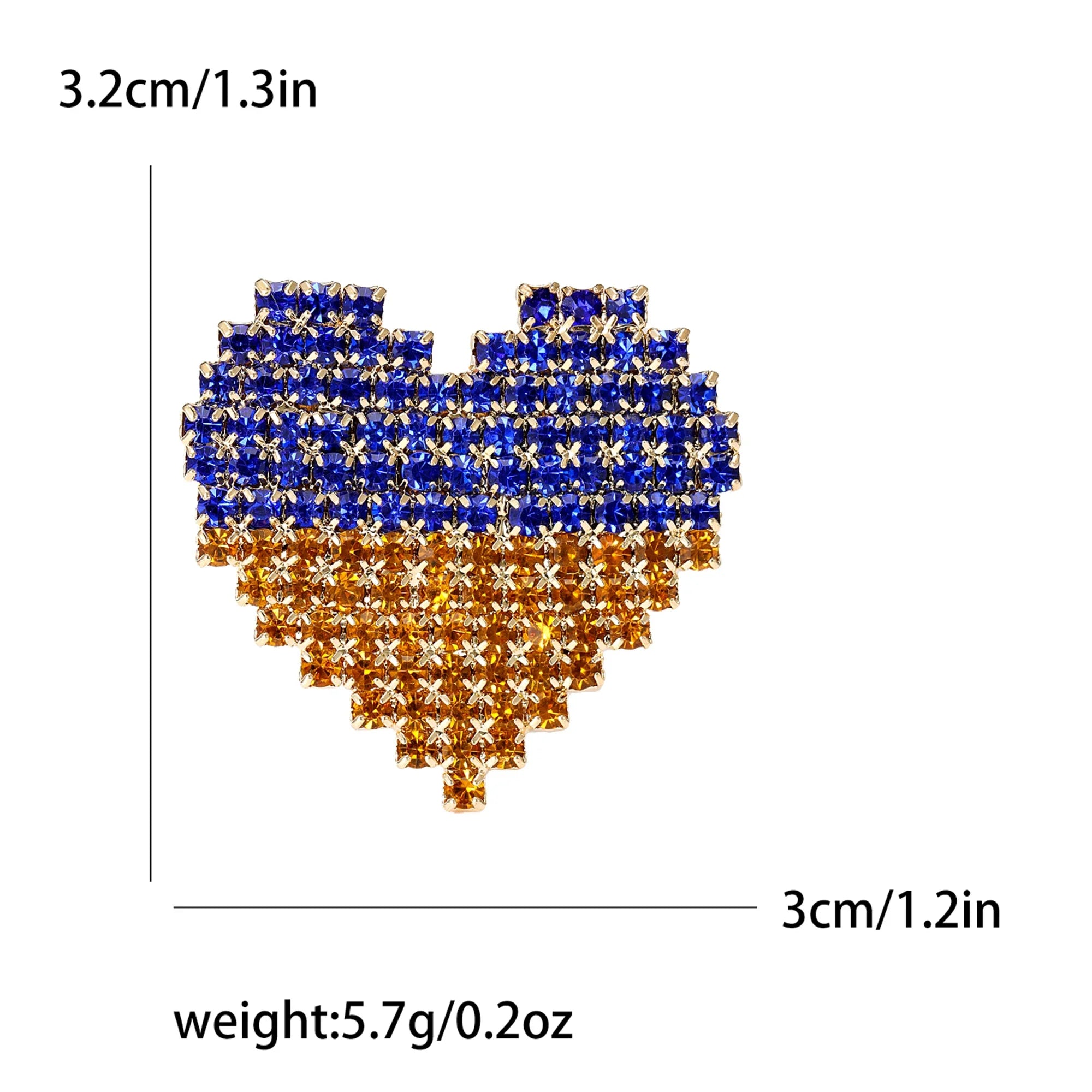 Rhinestone Ukraine National Emblem Brooches for Women Unisex Enamel Botanical Pins Event Party Decoration Clothes Accessories
