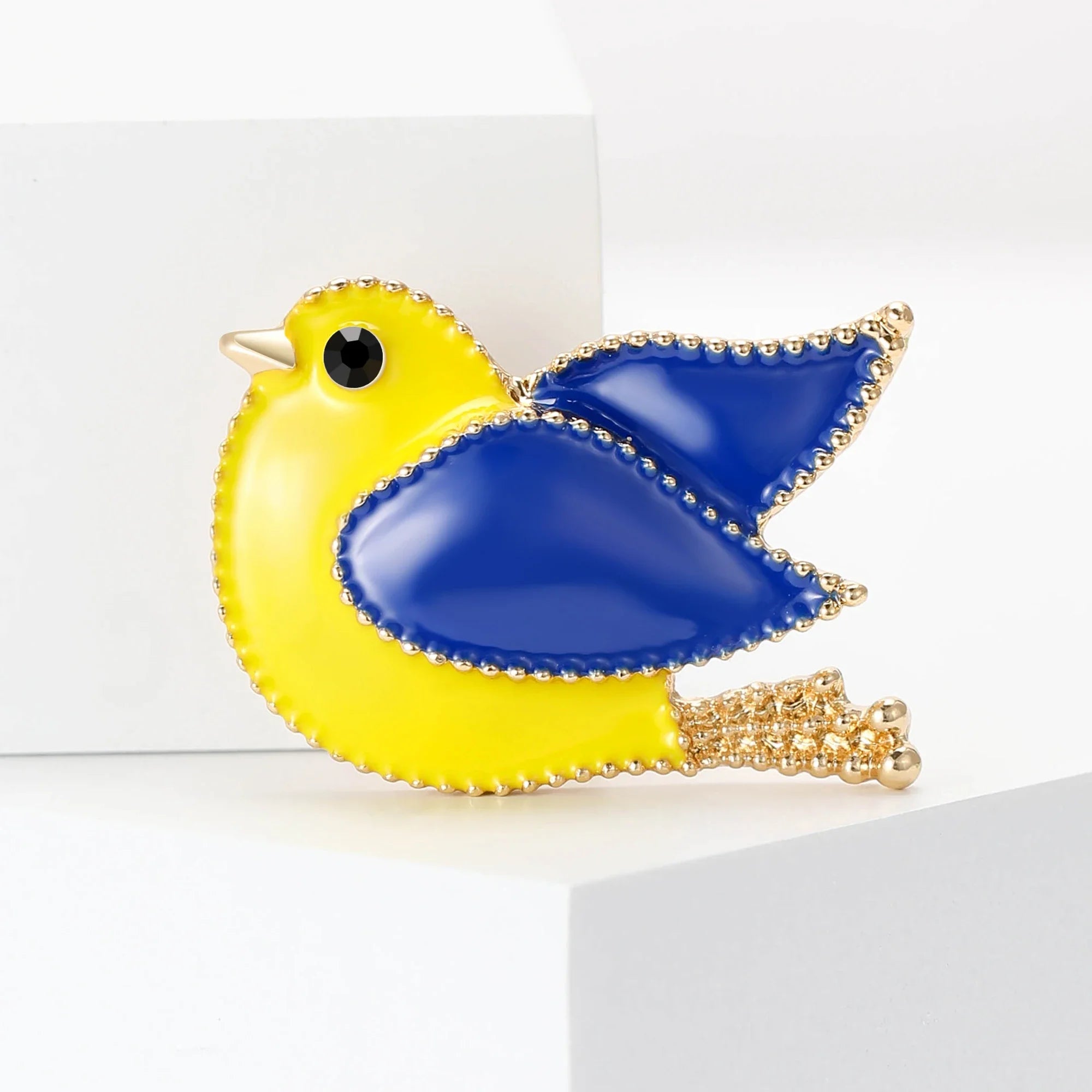Enamel Peace Dove Brooches for Women Ukraine Rhinestone Ear of Wheat Pins Office Party Friend Gifts Jewelry Accessories