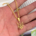 Ukraine national emblem necklace party jewelry stainless steel pendant simple necklace chain lengthening wholesale