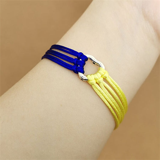 Charm Blue Yellow Ukraine Bracelets For Women Men Creative Ukrainian Flag Color Handmade Braided String Bracelet Couple Jewelry