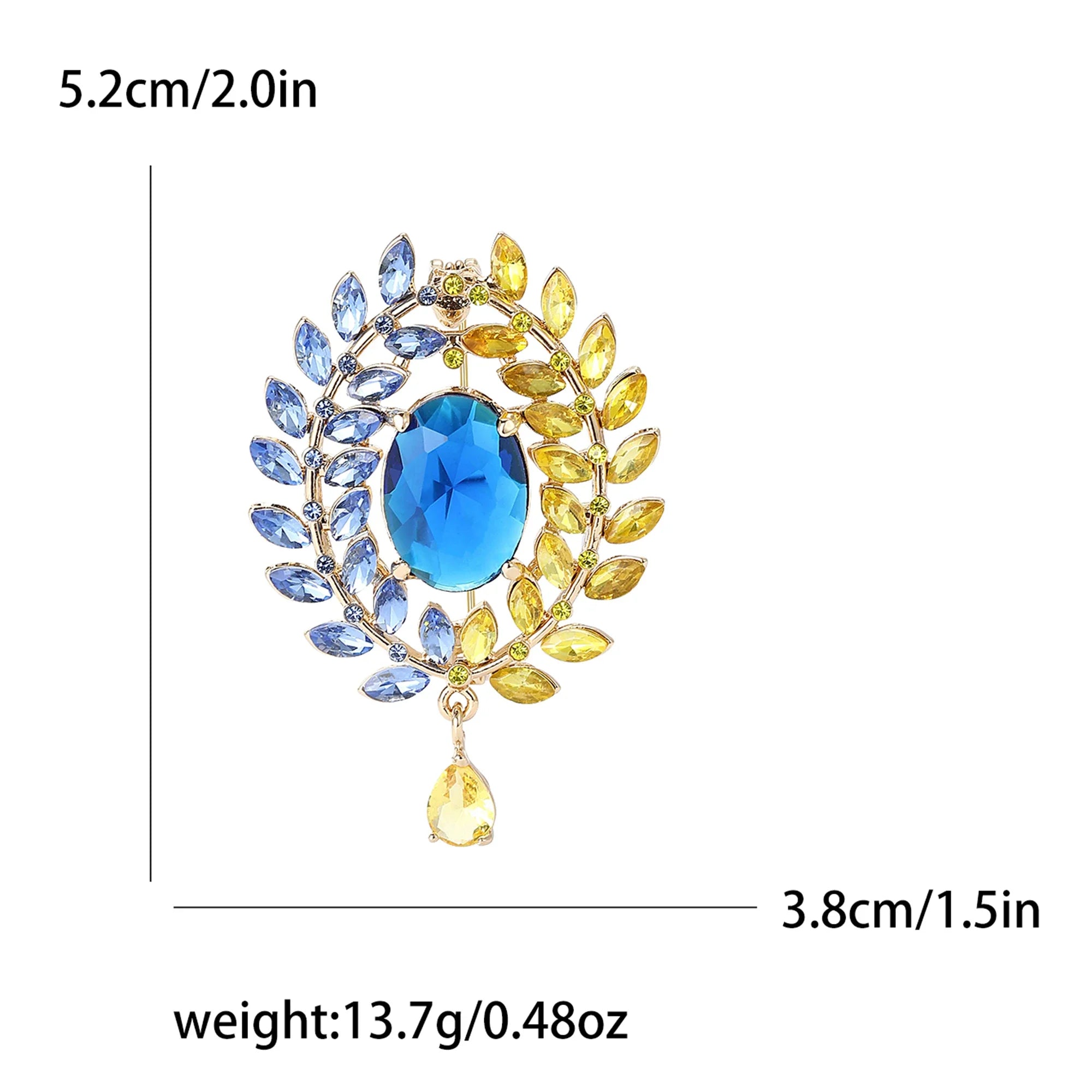 Enamel Peace Dove Brooches for Women Ukraine Rhinestone Ear of Wheat Pins Office Party Friend Gifts Jewelry Accessories