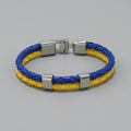 Simple Fashion Ukraine Multilayer Leather Bracelets For Women Men Ukrainian Flag Charm Bracelet Bangle Proud Patriotism Jewelry