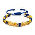 New Fashion Ukraine Beaded Bracelet For Men Smooth Natural Stone Handmade Charm Bracelets Women Patriotism Pride Jewelry