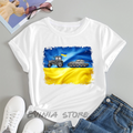 Funny Ukraine Farmer Tractor Stealing A Russian Tank Funny T-Shirt Women Short Sleeve Casual O-Neck Summer Tees