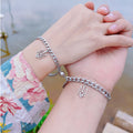 2pcs/set Ukraine National Emblem Trident Symbol charm bracelet for couples Stainless steel  round magnet jewelry men and women