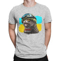 Ukrainian Cat Warrior With Mid-dle Finger Ukraine Crew Neck Pure Cotton T Shirt for men Short Sleeve Tees Printed Clothes