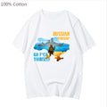 Ukrainian Flag with Farmer Tractor Pulls Tank Men T-Shirt 100% Cotton Short Sleeve Casual Summer Tees Male Streetwear Printing