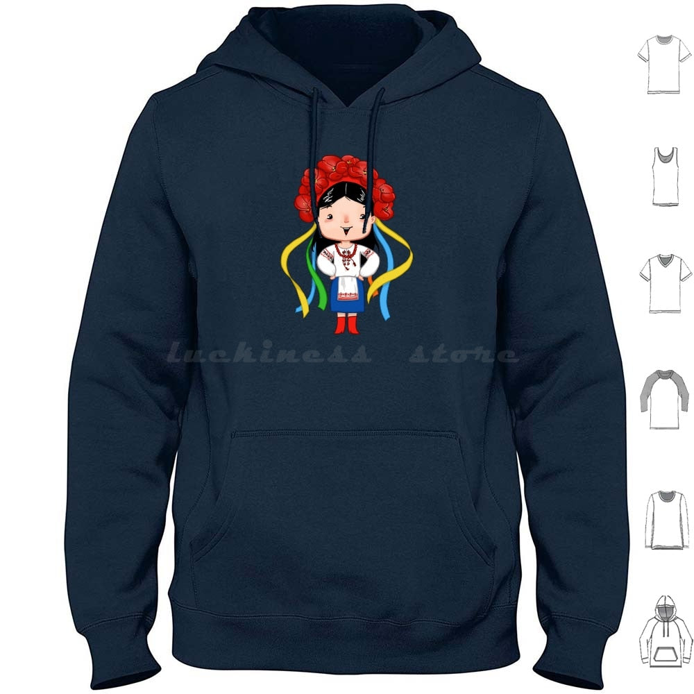 Ukrainian Girl Hoodie cotton Long Sleeve Ukraine Ukrainian