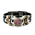 Ukraine Beaded Bracelet for Men Jewelry Ukraine Flag Trident Symbol Snap Button Bracelets Bangle Multilayer PU Leather Bracelet