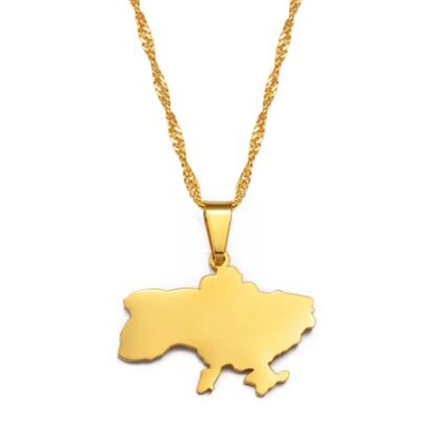 Ukraine Map Pendant &amp; Necklace Ukrainian Jewelry Gifts