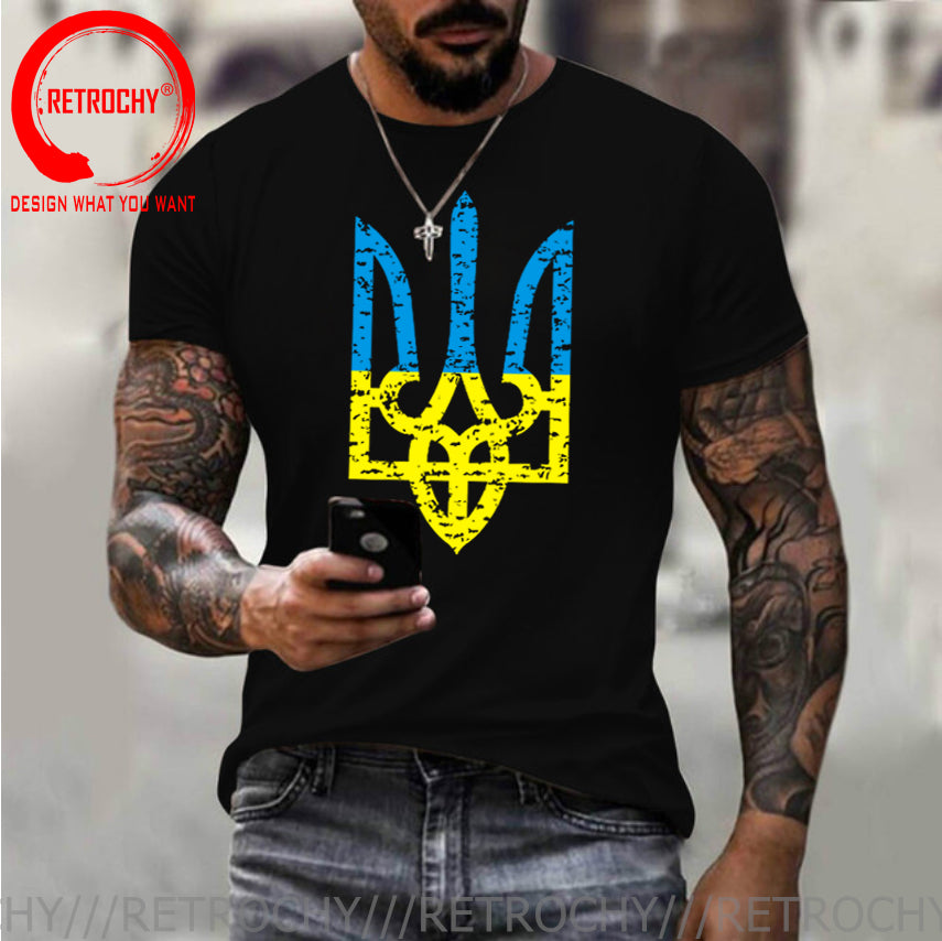 Vintage Distressed Ukranian Coat Of Arms T Shirt men Ukraine Military ...