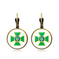 2022 Fashion Ukraine Stud Earrings Ukrainian Flag Trident Symbol French Glass Art Ear Hook Earrings for Women Jewelry Wholesale