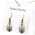 Tryzub Ukraine Dangle Earrings For Women Ukrainian Symbol Rune Pattern Alloy Pendants Drop Earrings Girls Ladies Fashion Jewelry