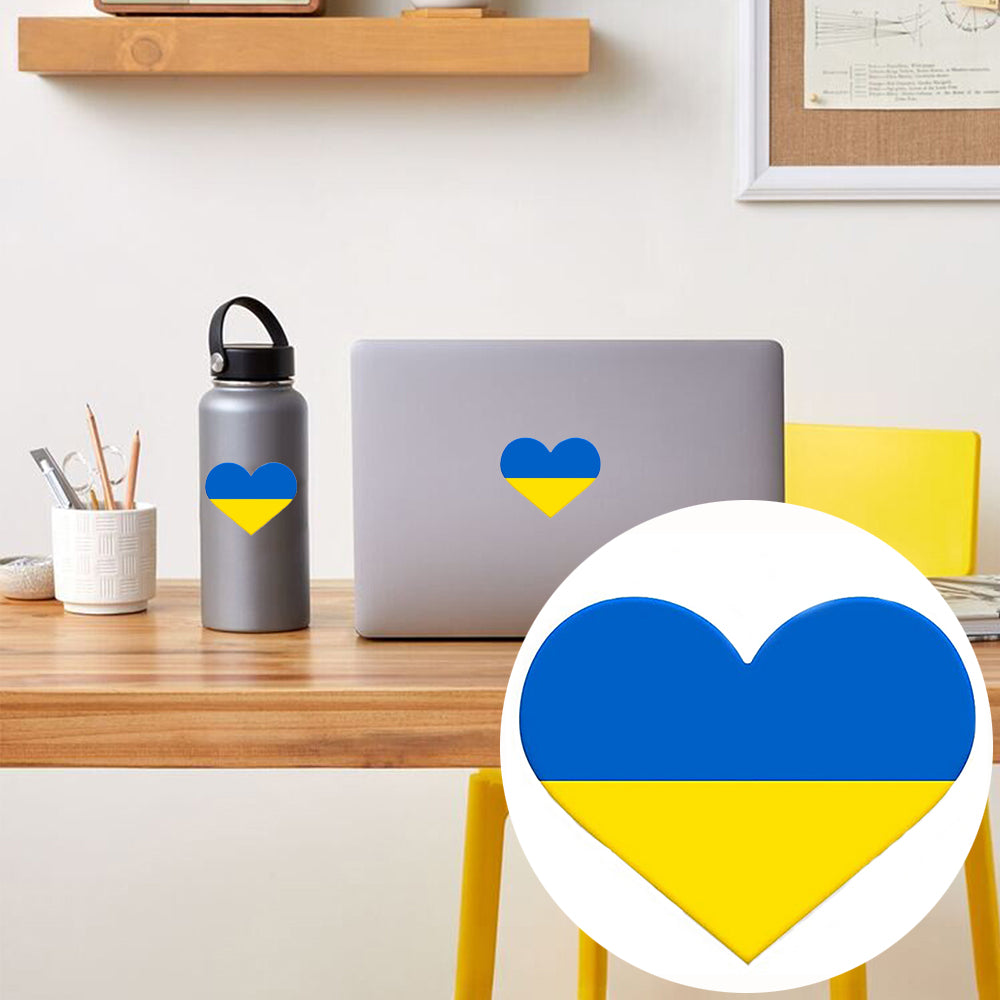 Ukraine Heart-shaped Car Stickers Decals Motorcycle Trolley Case Decorative Stickers Ukrainian Car Accessories For Decoration